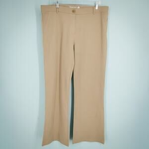 Betabrand Plus Size XXL Khaki Classic Dress Yoga Pull On Straight Leg Knit Pants